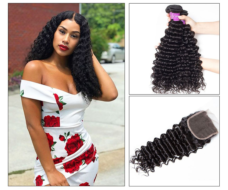 Celie Deep Wave Hair Best Selling Natural Extension Human Weave 10A Grade Virgin Brazilian Human Hair 100% Virgin Human Hair