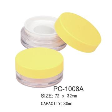 30ml गोल प्लास्टिक कॉस्मेटिक ढीला पाउडर जार पीसी -1008 ए