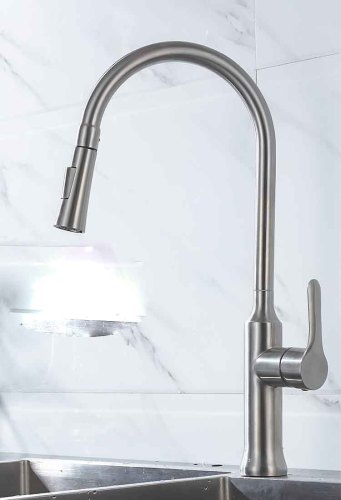 Single Hole Pull Down Stainless-Steel Kitchen Sink Faucet