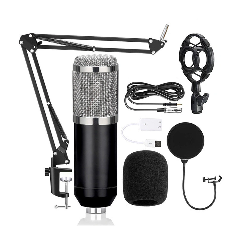 Mobile Phones and Computers USB Wired Condenser Microphone with Holder