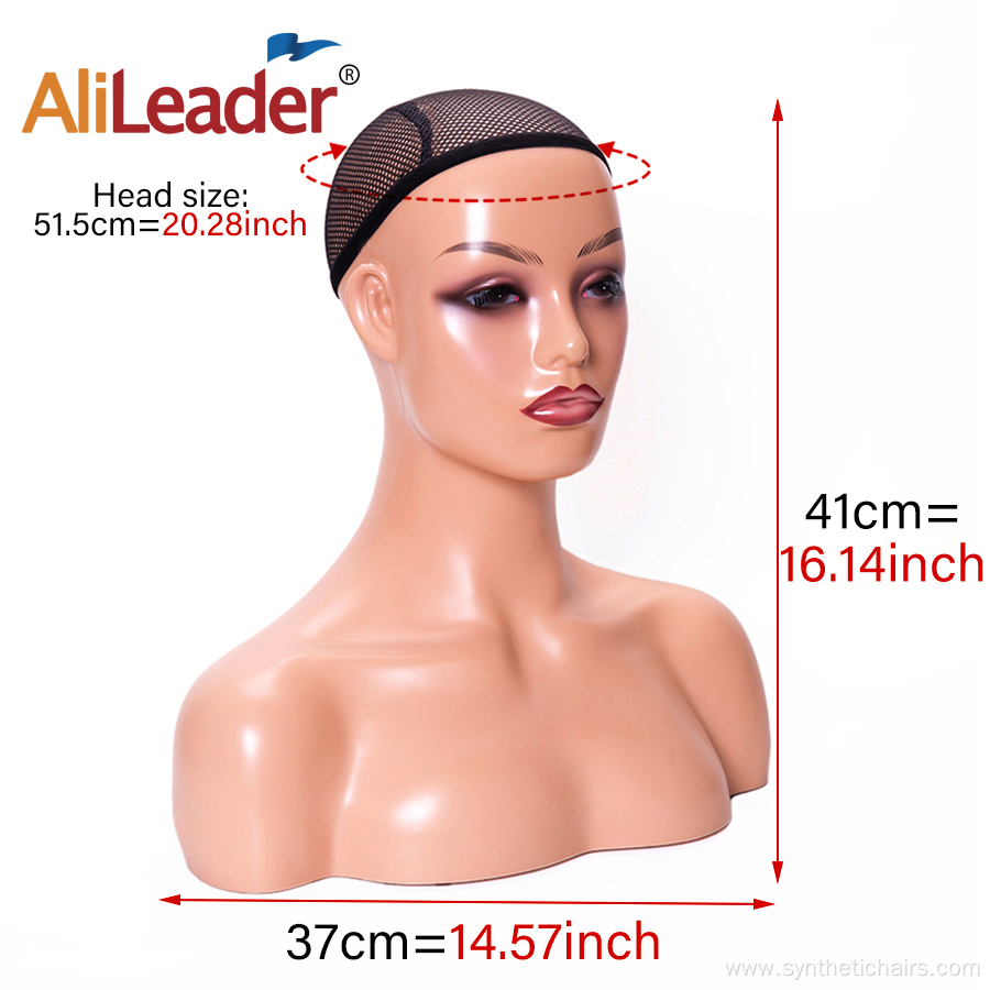 Plastic Wig Display Female Mannequin Head With Shoulders
