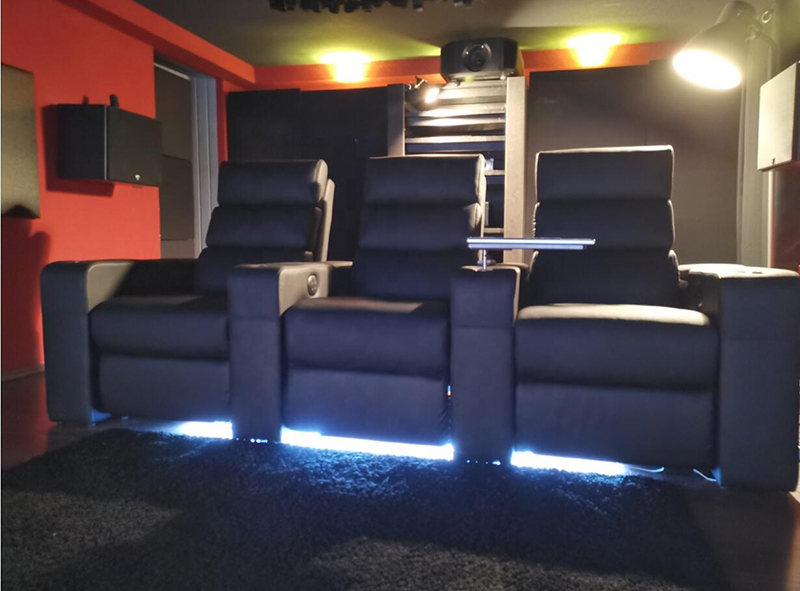 I Shaped Leather Cinema Reclinable Sofa