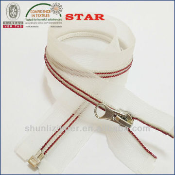 pe bag zipper 5# nylon transparent teeth tape zipper