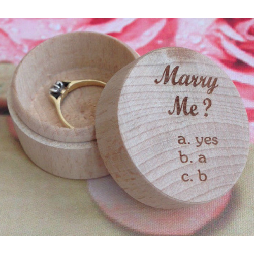 Natural Wood Engagement Ring Wedding Rings Box
