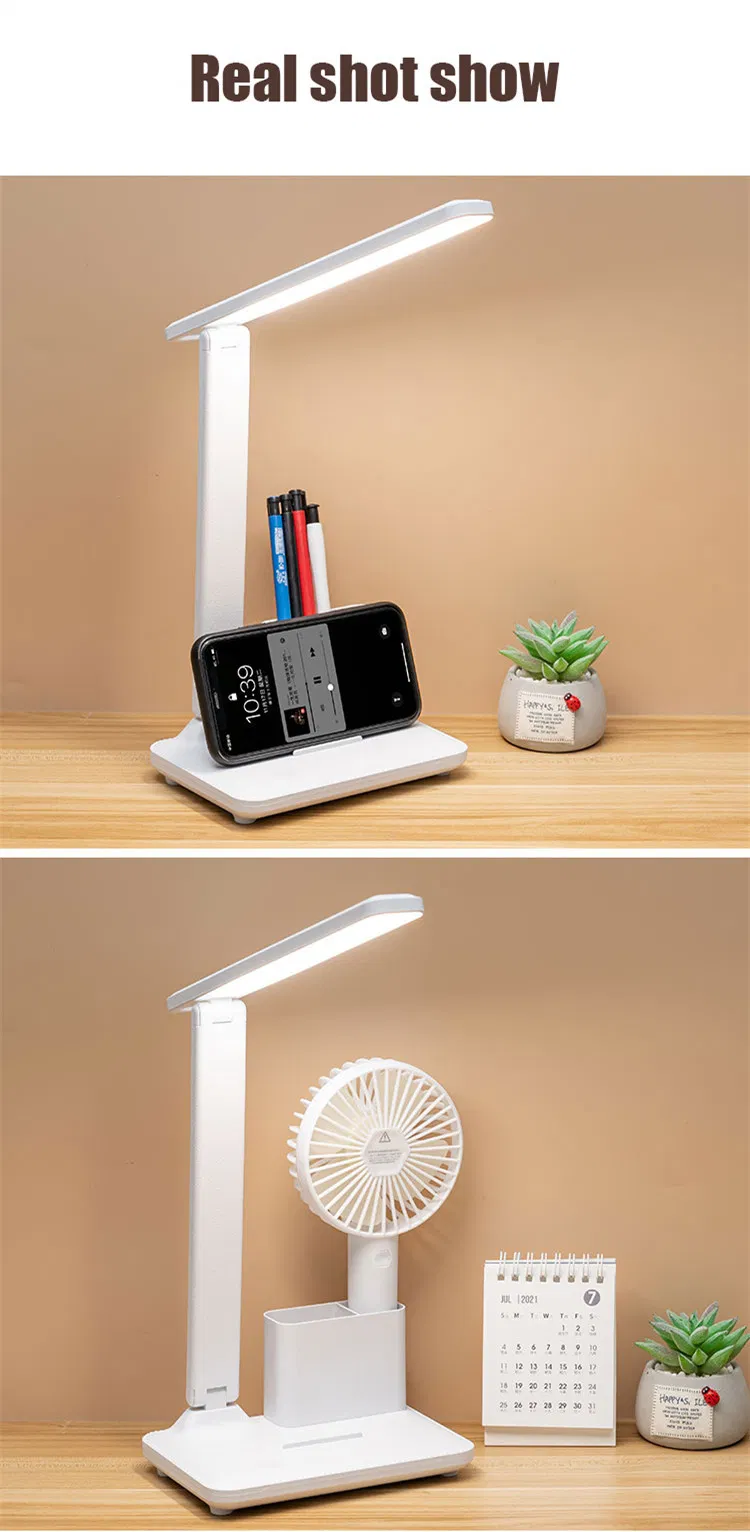 Modern Rechargeable Foldable Table Lamp with Pen Holder