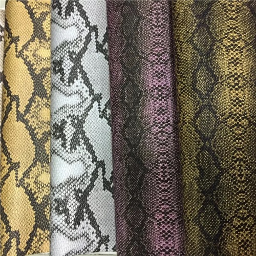 Custom Color Abrasion-Resistant Snake Skin Leather for Bags