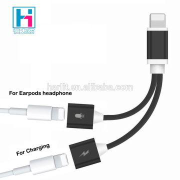 New IOS 10.3 Dual Ports Audio Charging Splitter Adapter Cable For iPhone 7 Headphone Headset Adapter