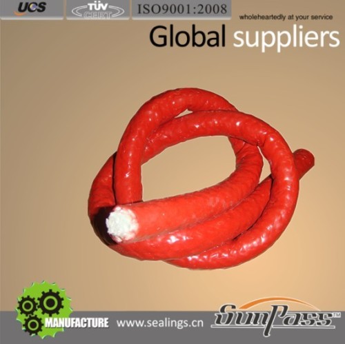 Round Glass Fiber Packing Rope Coating Silicone Rubber Without Silicone Core