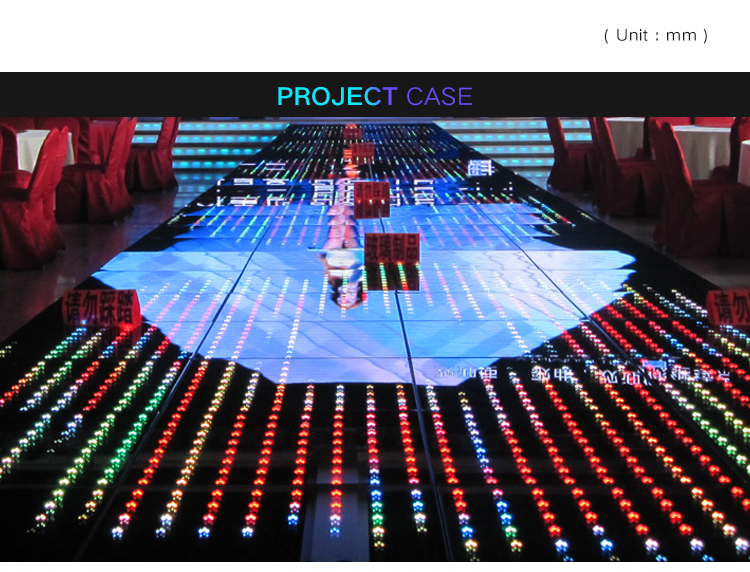 RGB colorful stage lighting equipment slim led dance floor for wedding party events stage