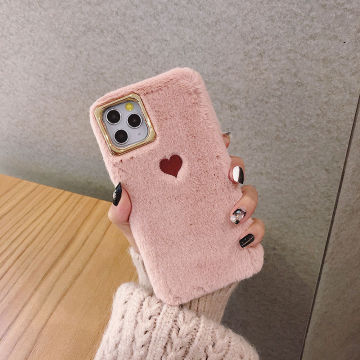 Cute love heart plush Phone Case broderie