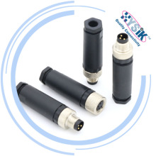 M8 Field Connector female 3 or 4 Poles Pins M8 Wireless Mountable Cable Connector Circular Connector