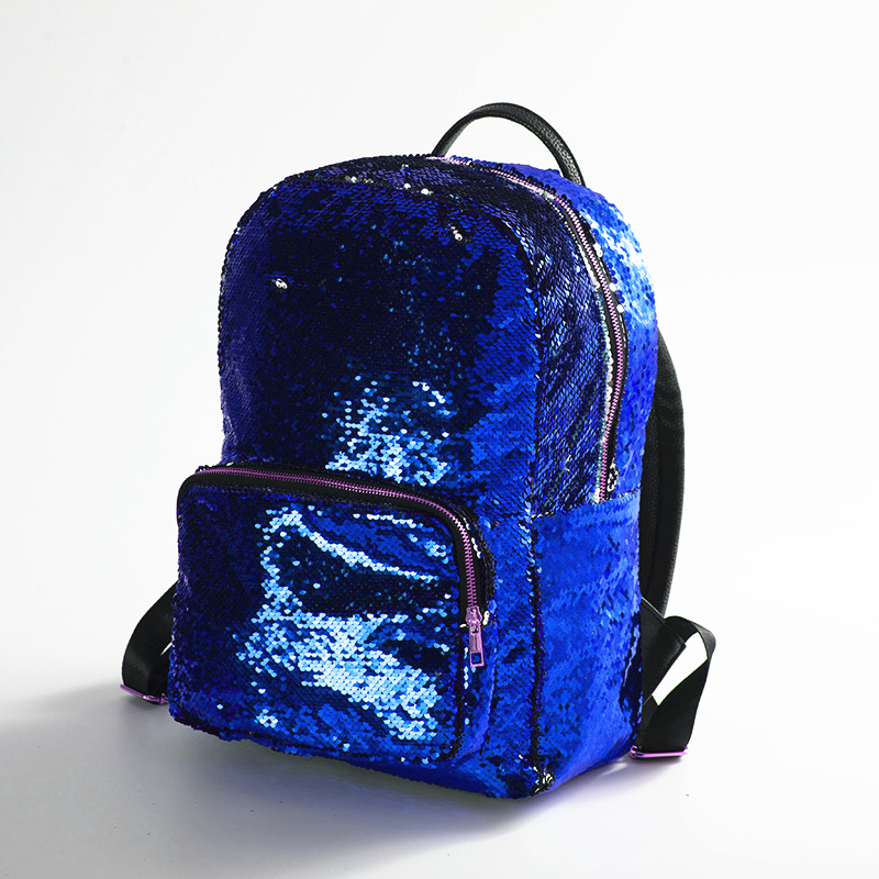 Mochila de lentejuelas de múltiples colores personalizados múltiples machacadas de la escuela de magia de sirena brillante