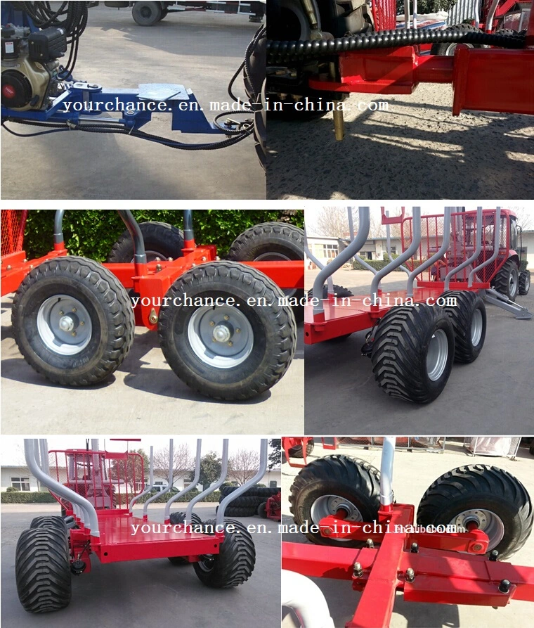 China Tip Quality Zm12006 12tons ATV Forest Log Trailer with Crane