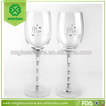 wedding party wine glass goblet with decal