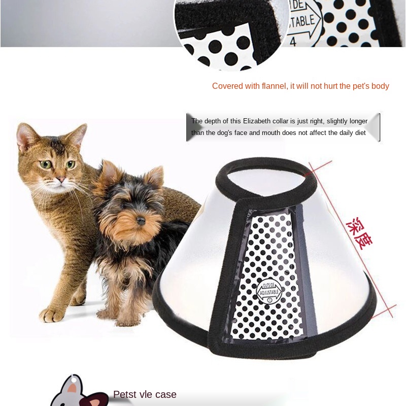 Pet Anti-bite Ring Pu Protective Cover Anti-licking Dog Collar Cat Postoperative Transparent Beauty Soft Headgear