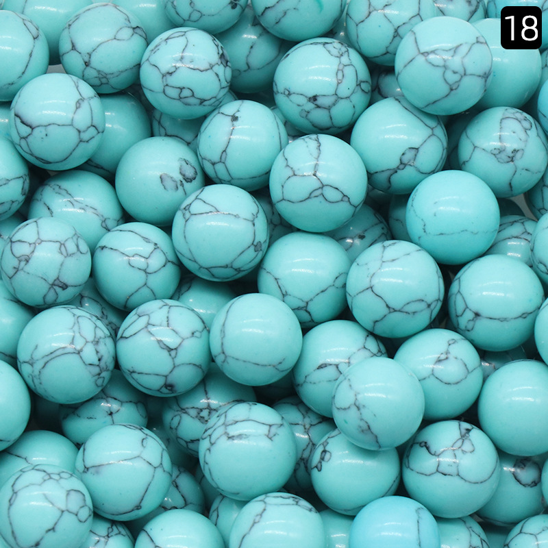 Turquoise 8 mm Boules de pierre Décoration des perles de cristal rondes