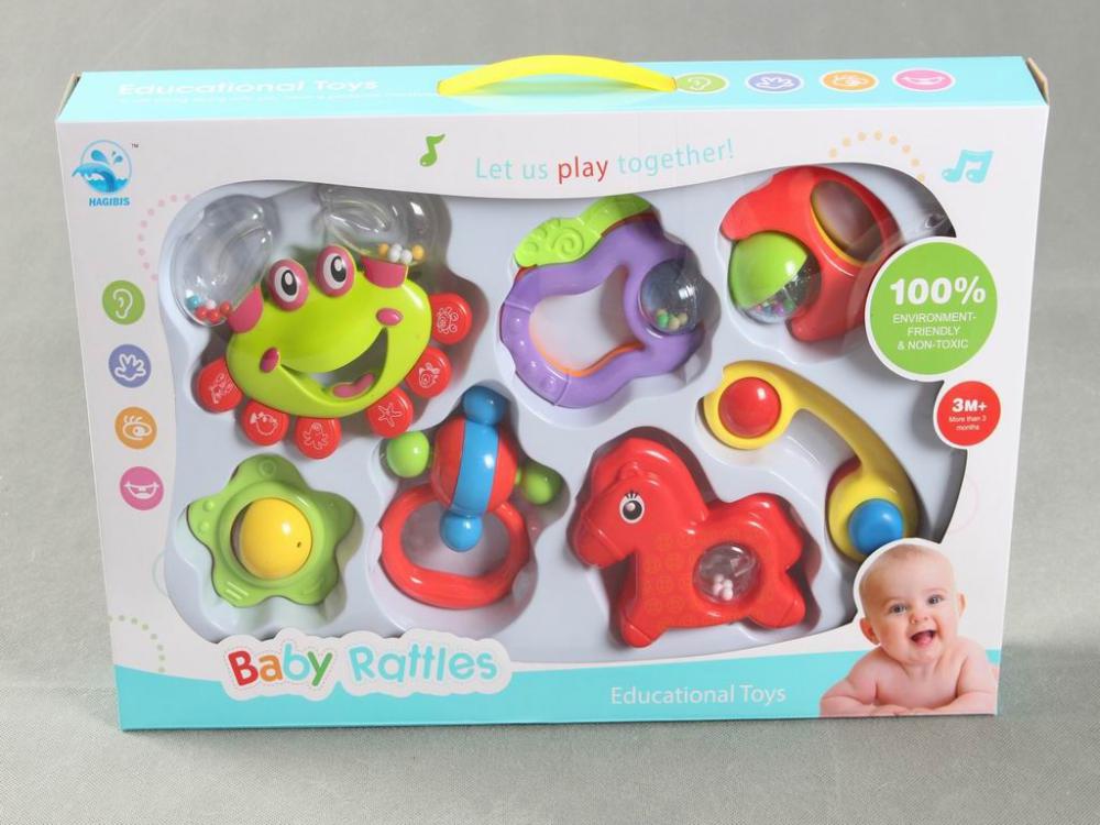 7Pcs Baby Cartoon Rattle Sets