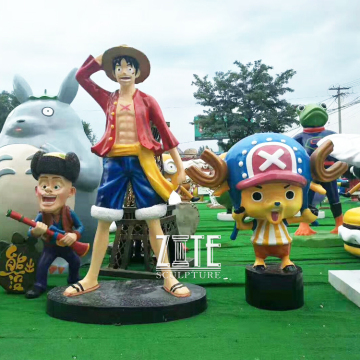 Fiberglass japanese anime action figure sculpture life size resin luffy statue