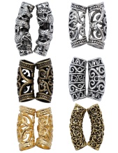 African Hair Ring Dread beads braided braids cuff beads alloy hollow hair beads Gold Silver