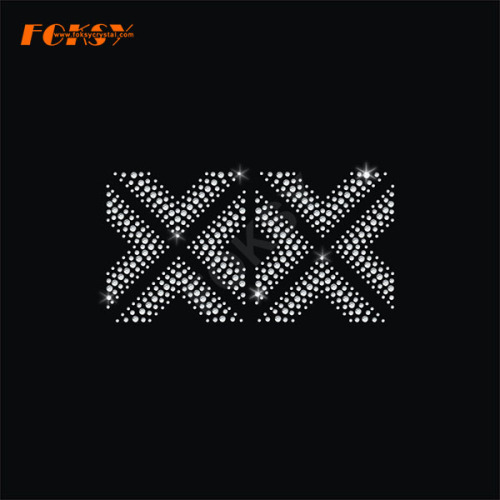 Flame shaped Tailless Cheer Bow Heat Rhinestone Design