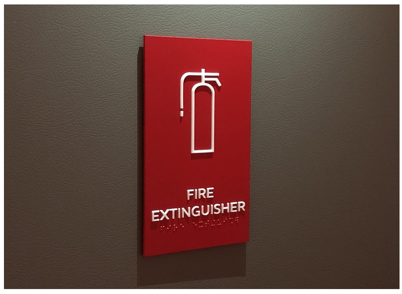 Fire Fighting Braille Sign