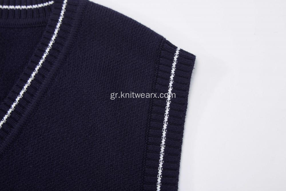 Boy&#39;s Knitted Diamond Jacquard Hem School Vest