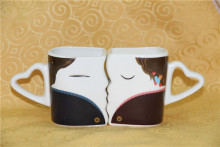 Temperature Sensitive Color Changing Mugs Lover Couple Shapes Mugs