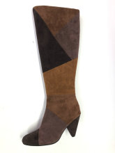 Ladies Round Toe  Kitten Heel Knee-High Boot