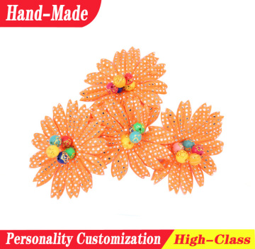 Colorful shoe handmade fabric flower