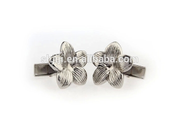 Flower Shape Engraved Craft Men Use Cufflinks