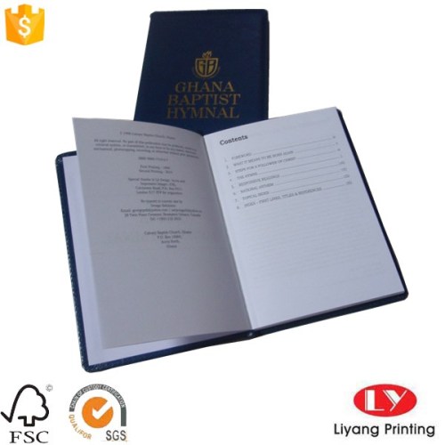 Caderno de escritório de capa de couro com logotipo ouro