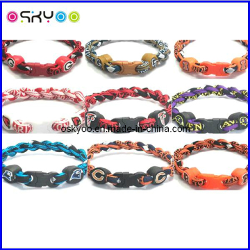 Ncaa College Titanium Sport Rope Bracelets (P069)