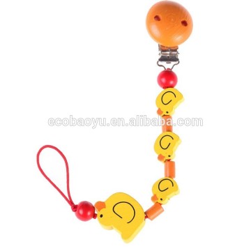 Customized Little Blue Duck Pacifier Chain/Wooden Pacifier Chain/Environmental Pacifier Clips Wholesale