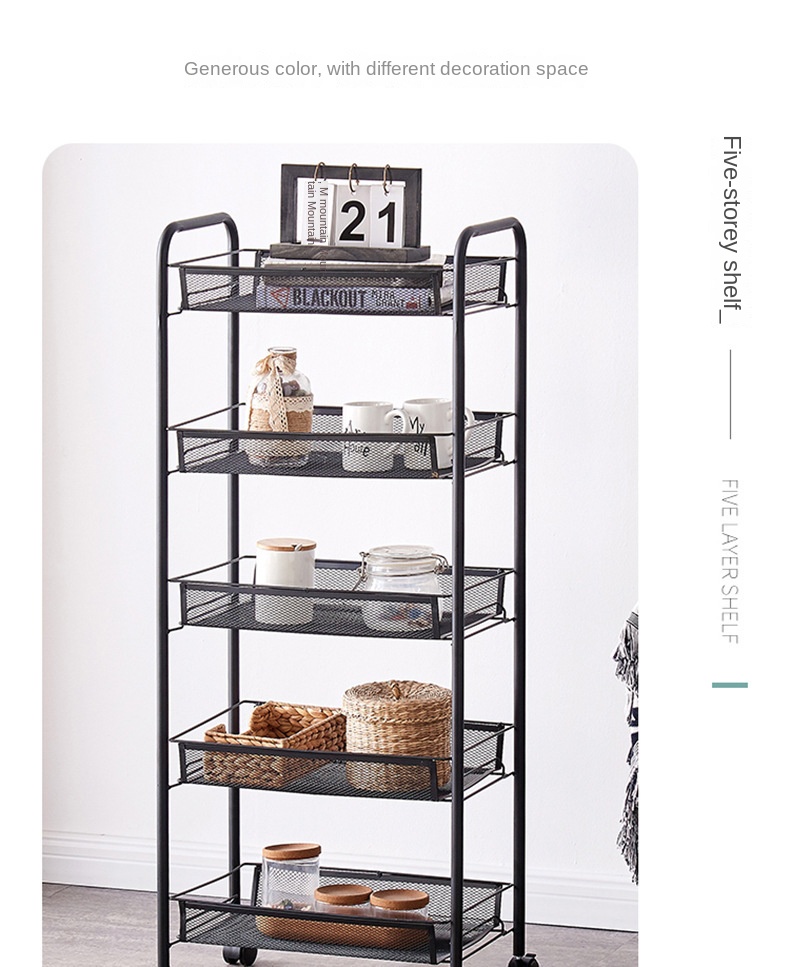چرخ دستی ذخیره سازی آشپزخانه انعطاف پذیر غیر تاشو Non-folding Flexible Kitchen Storage Trolley