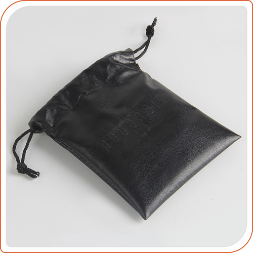 Luxury leather gift packing pouch drawstring bag