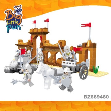 Educational toy cube medieval castle knights plastic castle blocks toys for children