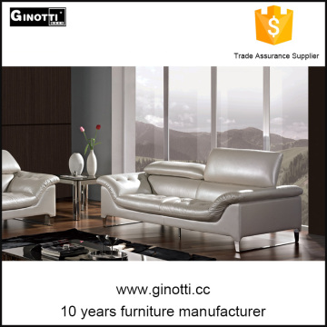 Modern white wood leather sofa