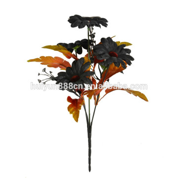 Wholesale cheap Halloween black artificial silk mum flower