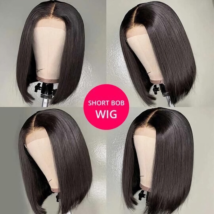 13*4 4*4 13*1 T lace bob wig silky Virgin Cuticle Aligned Brazilian natural color Human Hair wig wholesale price for black woman