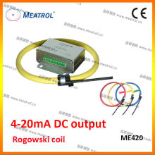 Harmonic control current detector 0-100kA 4-20mA DC output flexible rogowski coil ME420 roke CT