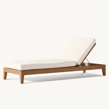 Nordic Design Handcrafted Teak Wooden Chaise Sun Bed Lounge