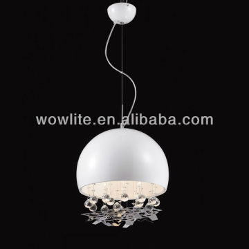 Metal shade hanging crystal pendant lamp