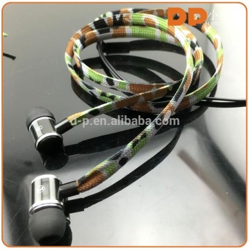 innovative electronic gadgets camouflage color shoelace headphones wholesale
