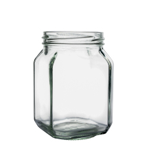 380ml Clear Glass Beveled Edge Jars