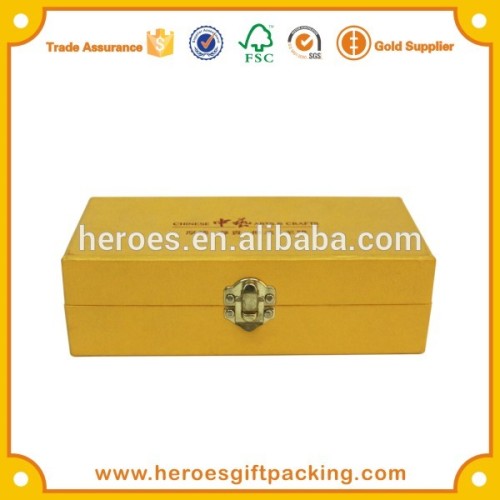 Trade Assurance Gift Crafts Jewelry Pen Crystal Metal Lock Rectangle Paper Packaging Gift Box