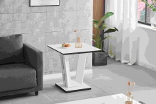 Square white high gloss MDF side table stock