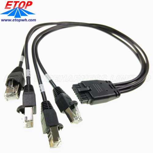 Gjutna mikro-fit-kontakter till splitter RJ45-kabel