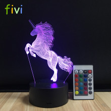 Kawaii Unicorn 3D LED Lamp - Multicolor Illusion Night Light