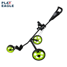 Golf Push Cart Lightweight 3 Wheels Foldable Golf Club Push Pull Cart Trolley Golf Pull Cart