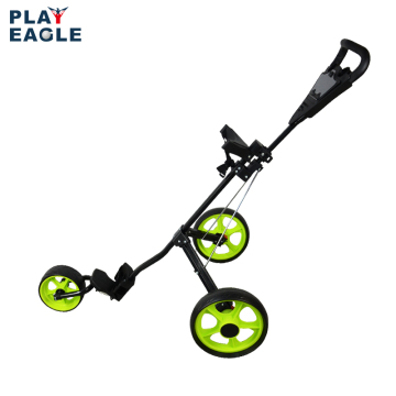 Golf Push Cart Lightweight 3 Wheels Foldable Golf Club Push Pull Cart Trolley Golf Pull Cart
